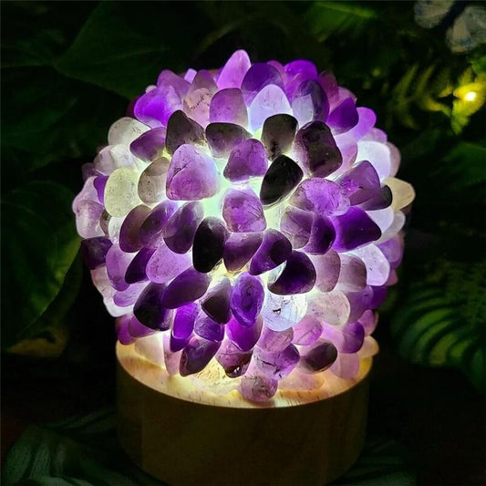 Tumbled Crystal Ball on Lamp