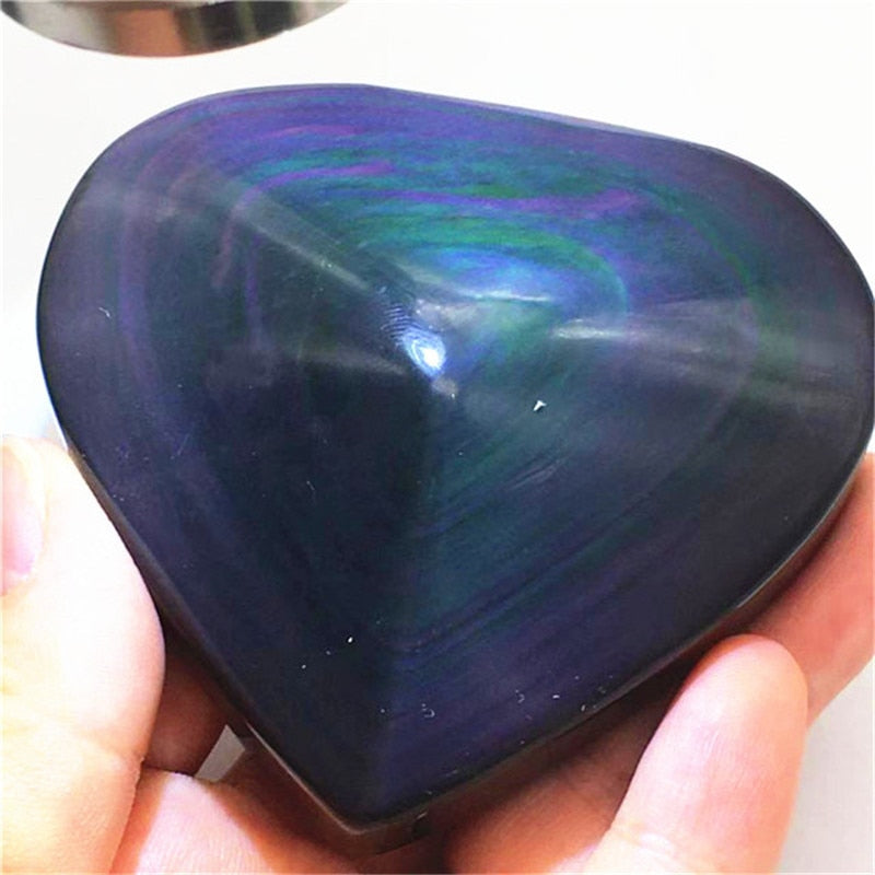 Rainbow Obsidian Heart