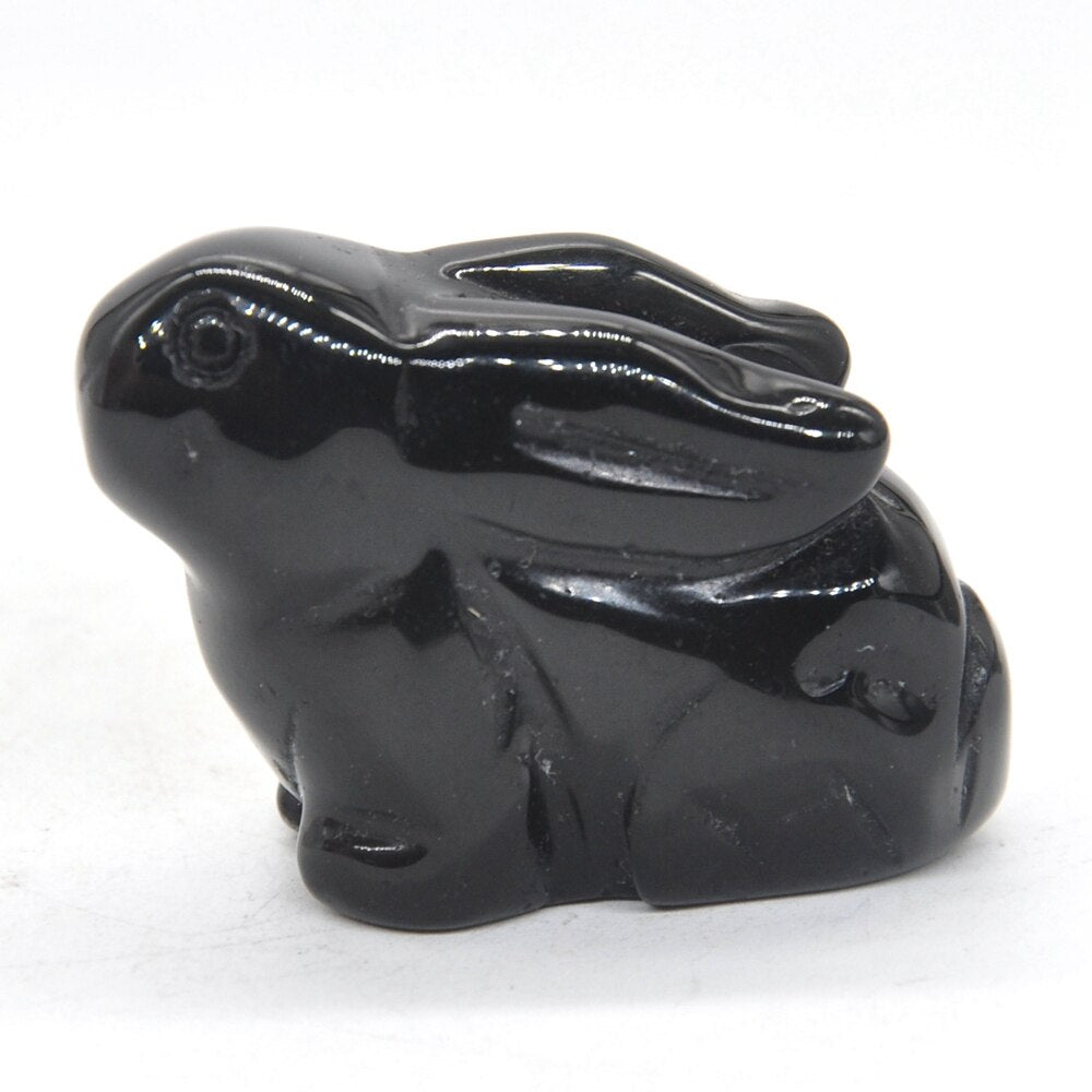 Hand Carved Crouching Rabbit