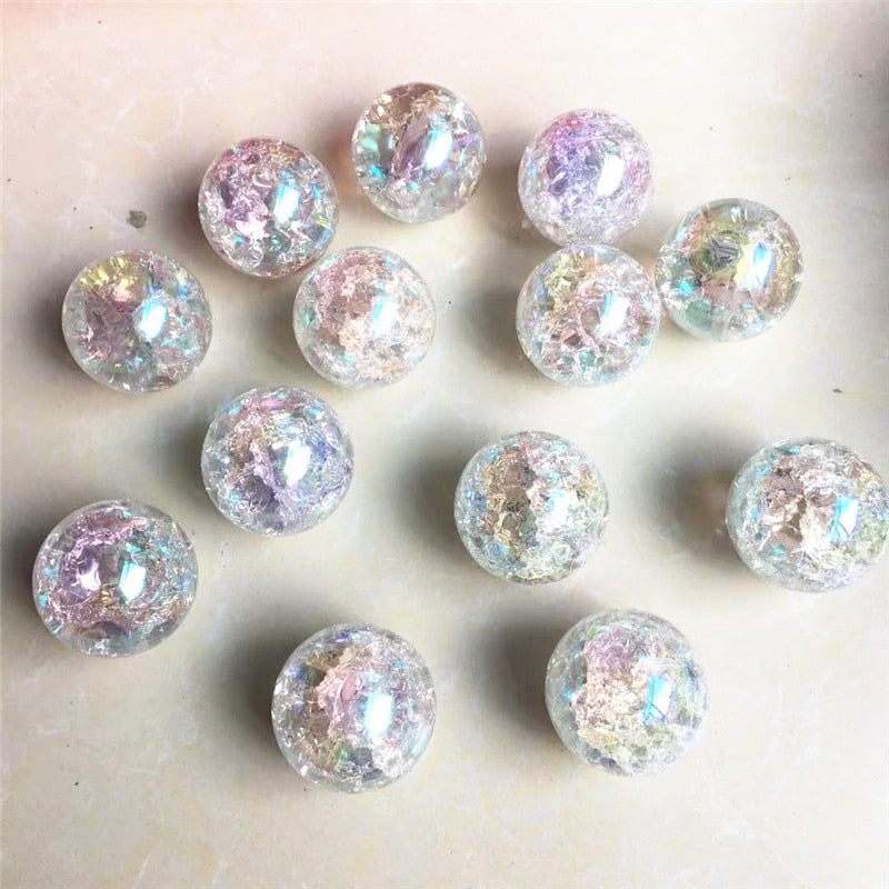 Aura Crackle Quartz Spheres