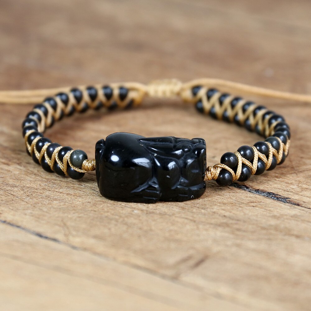 Hand Woven Hand Carved Hungry Dragon Bracelet