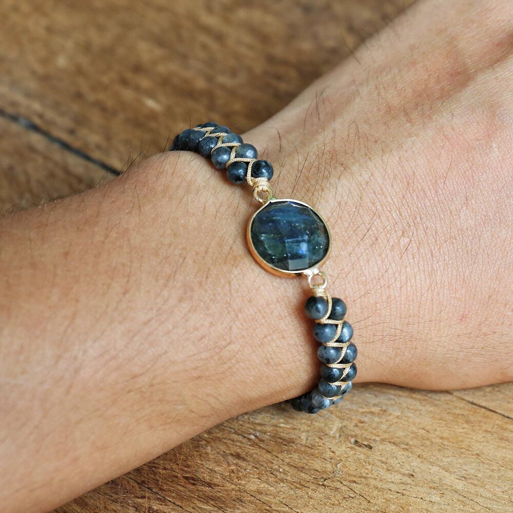 Hand Woven Labradorite Facet Bracelet