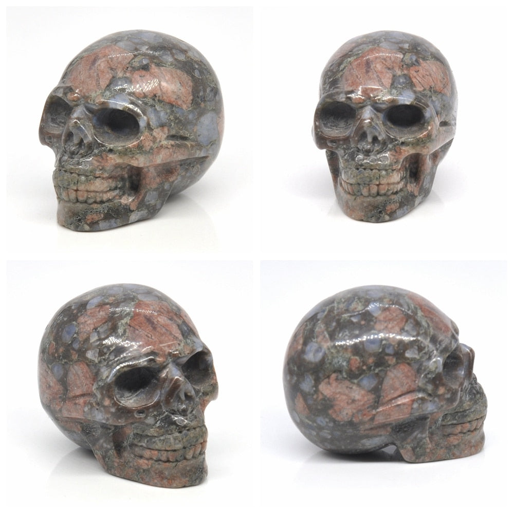 Hand Carved Skull Carvings 2"