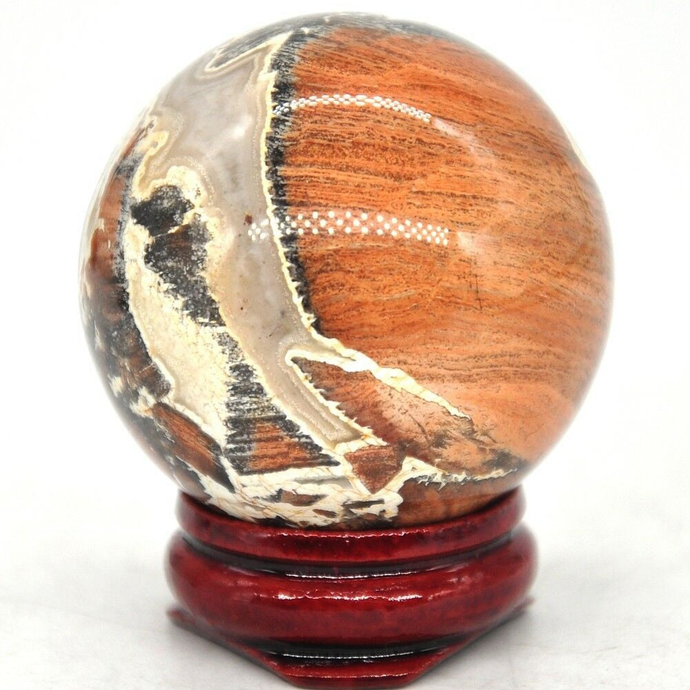 Red Silver Leaf Jasper Sphere