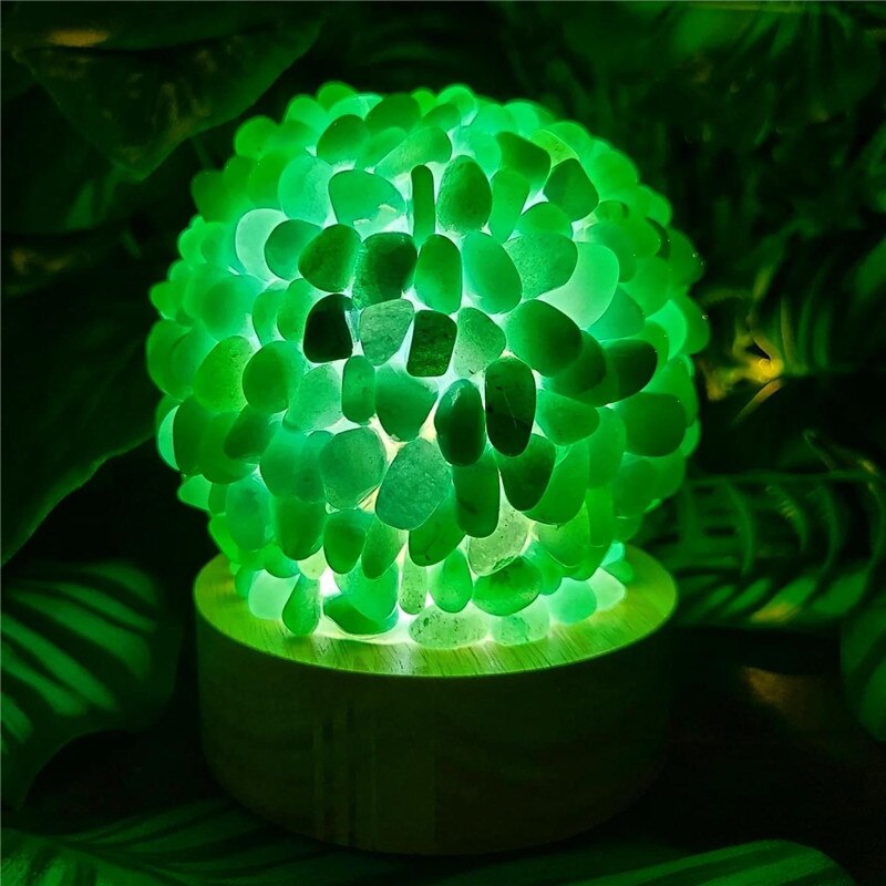 Tumbled Crystal Ball on Lamp