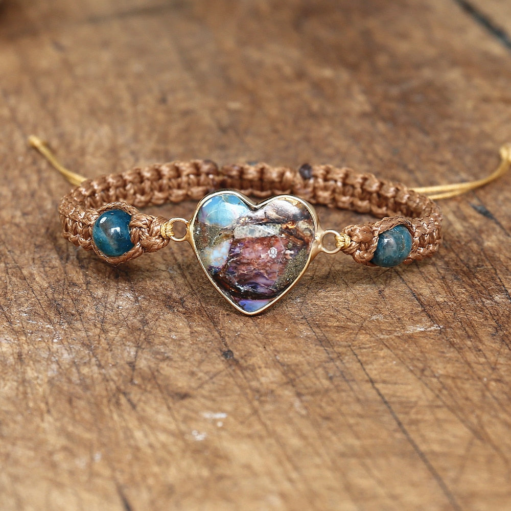 Blue Apatite Funky Heart Bracelet