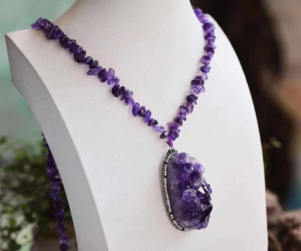 Amethyst on Amethyst Cluster Pendent