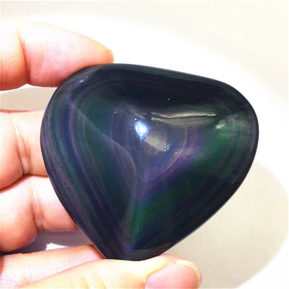 Rainbow Obsidian Heart