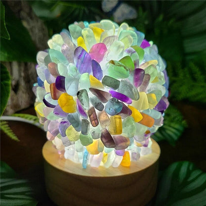 Tumbled Crystal Ball on Lamp