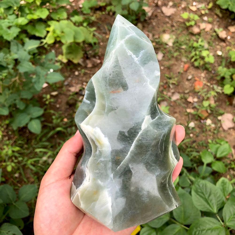 Green Moonstone (Garnierite) Flames