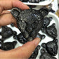 Hand Carved Golden Sheen Obsidian Leopard Head