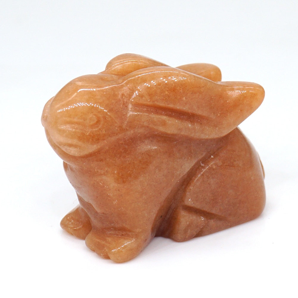 Hand Carved Crouching Rabbit