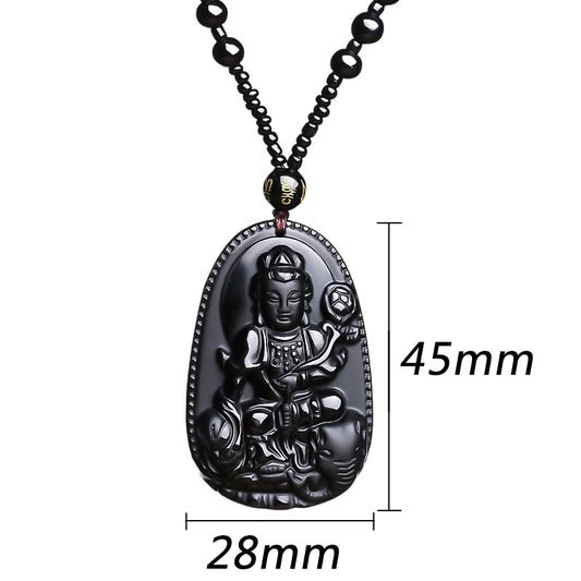 Hand Carved Obsidian Buddah Pendents