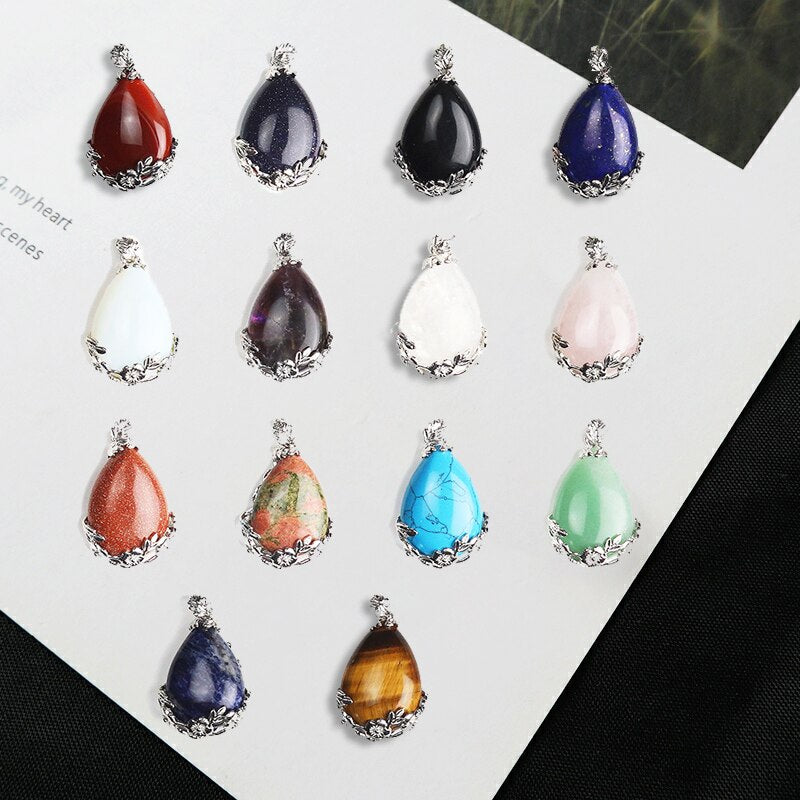 Flower Wrap Crystal Pendents