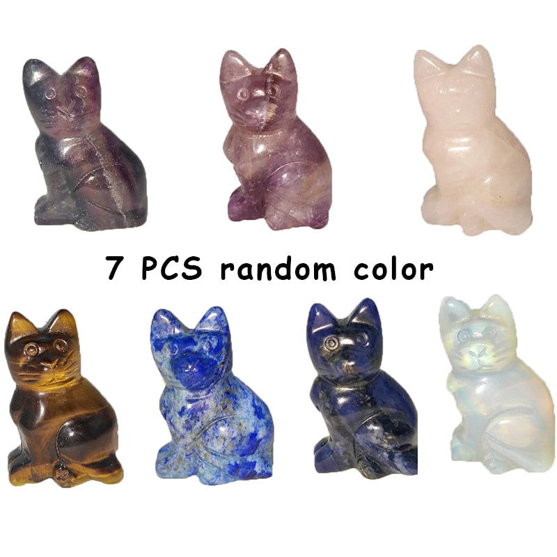 Hand Carved Crystal Kitty Cat