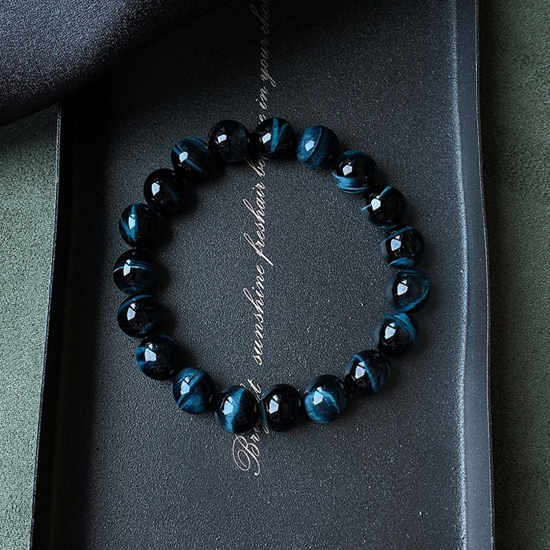 Blue Tigers Eye (Hawks Eye) Bracelet