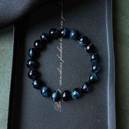 Blue Tigers Eye (Hawks Eye) Bracelet