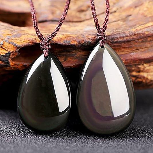 Rainbow Obsidian Tear Drop Pendent