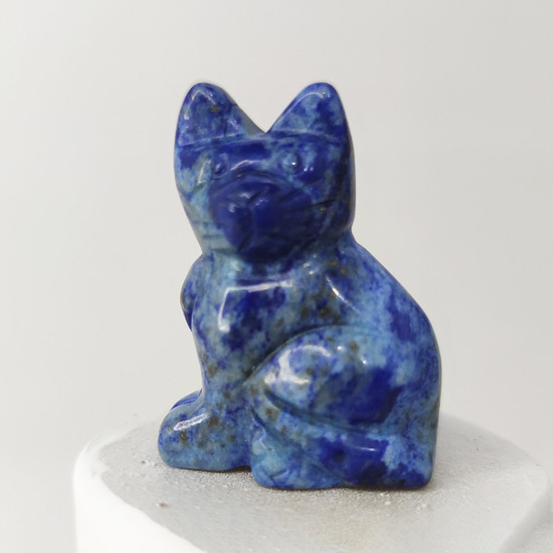 Hand Carved Crystal Kitty Cat