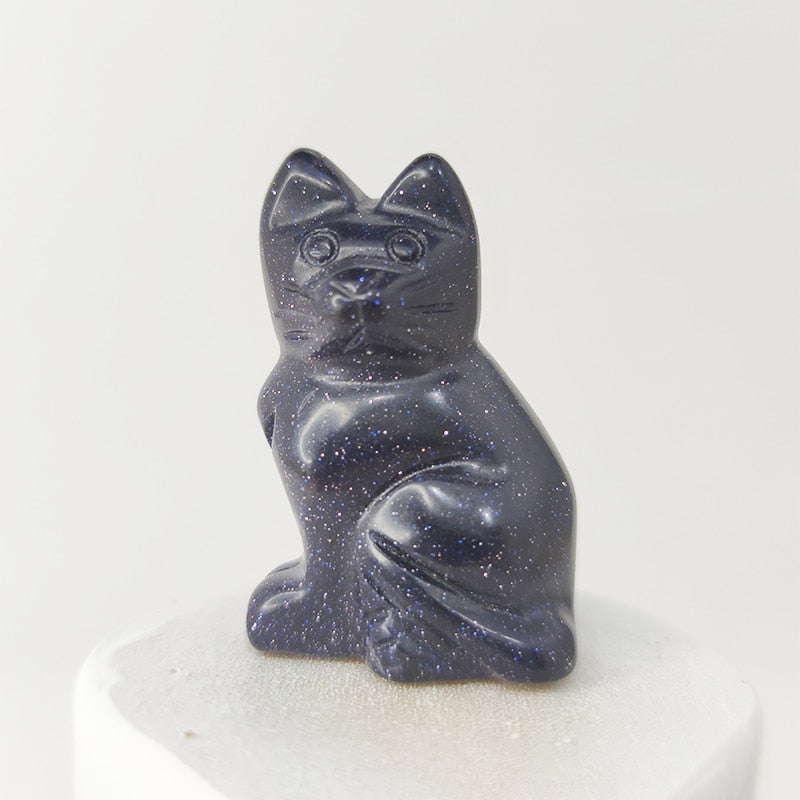 Hand Carved Crystal Kitty Cat