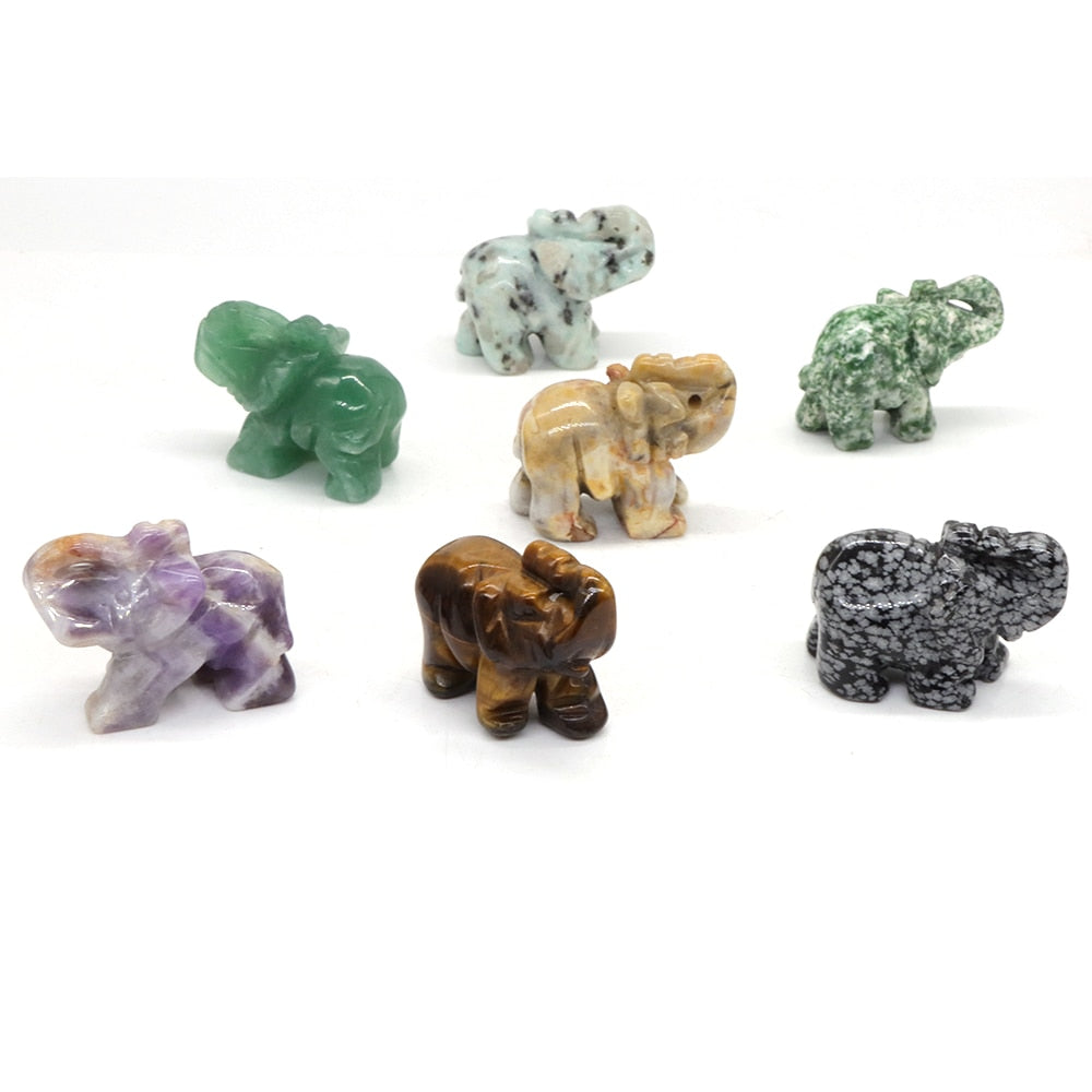 Hand Carved Elephants 10 Pack