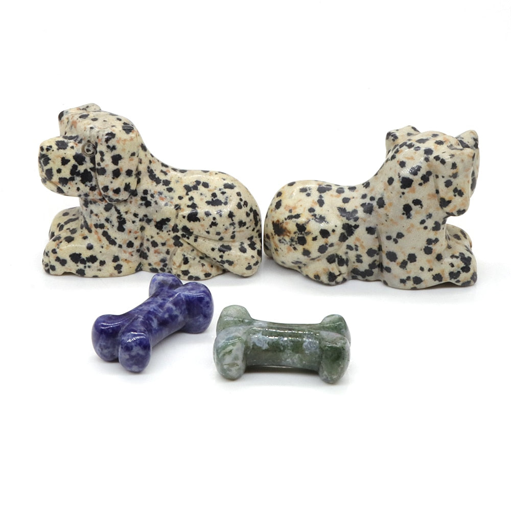 Dalmation Jasper Dog & Bone Set