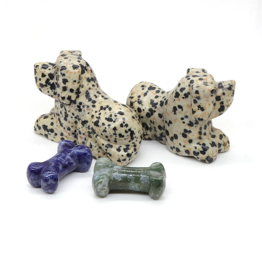 Dalmation Jasper Dog & Bone Set