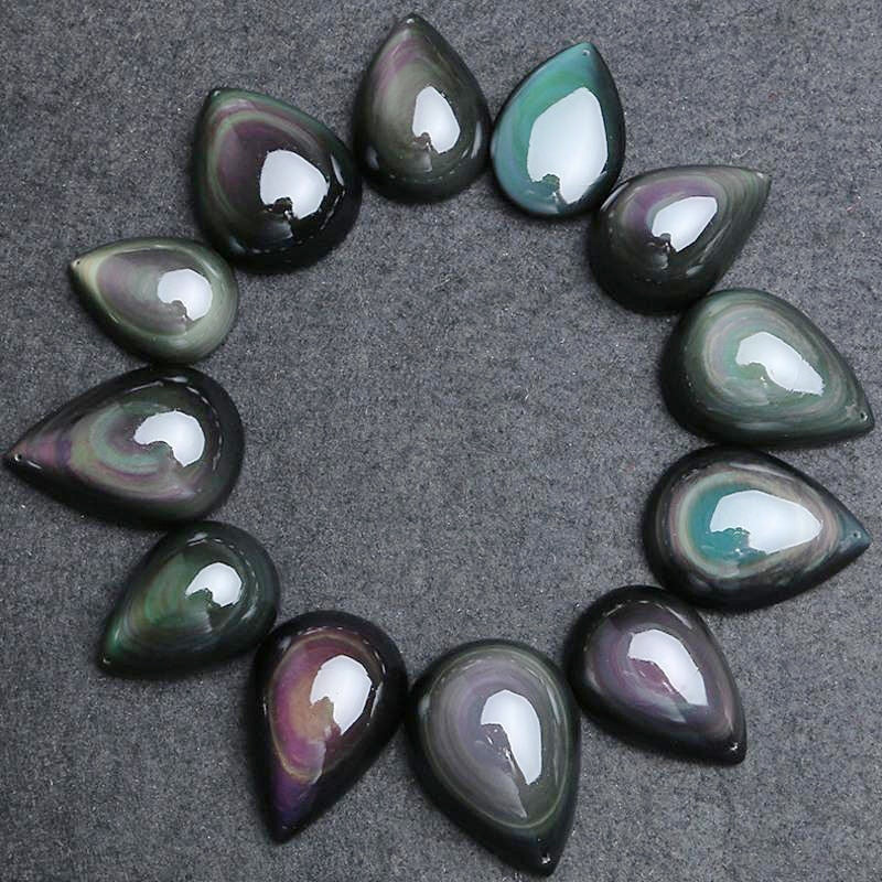 Rainbow Obsidian Tear Drop Pendent