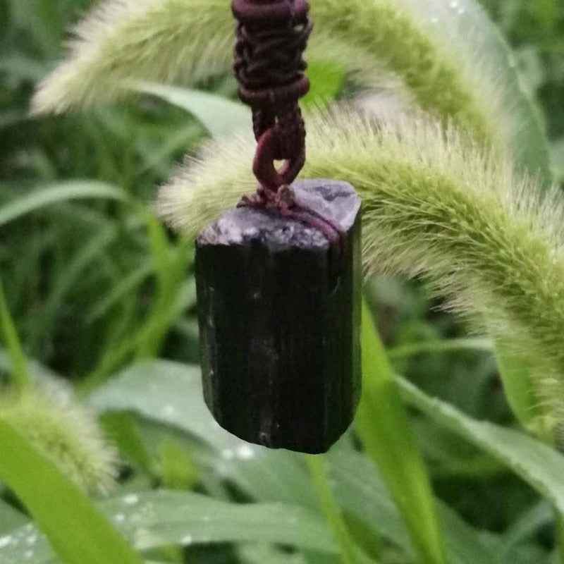 Raw Black Tourmaline Pendent