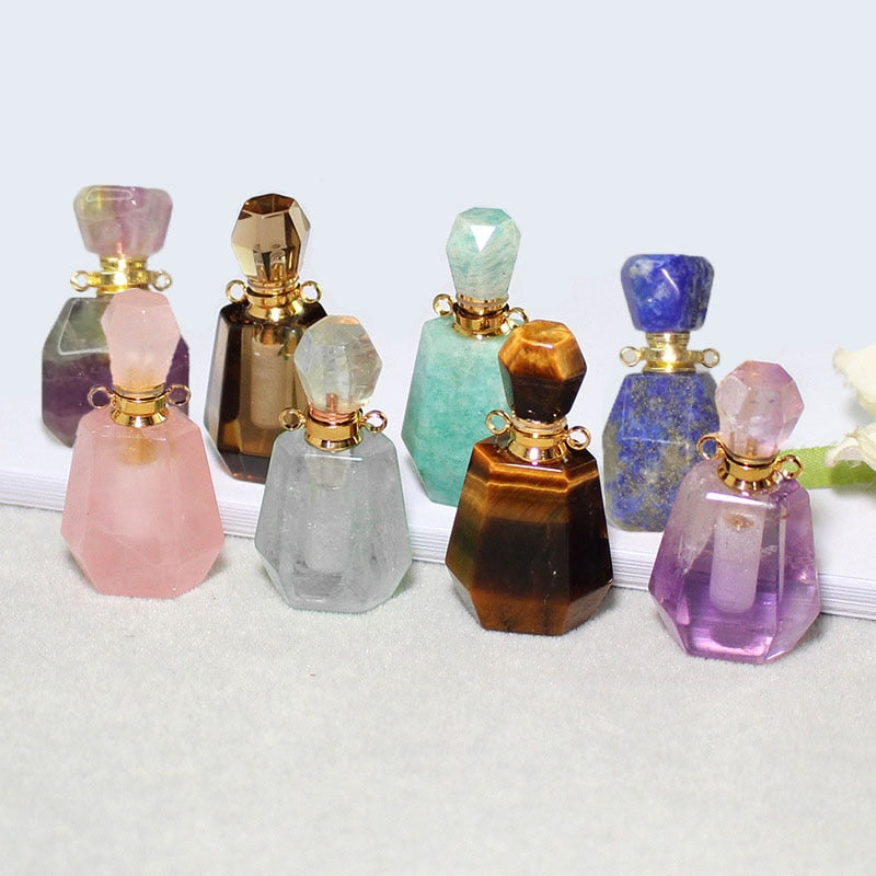 Hand Carved Crystal Fragrance/Essential Oil Bottle