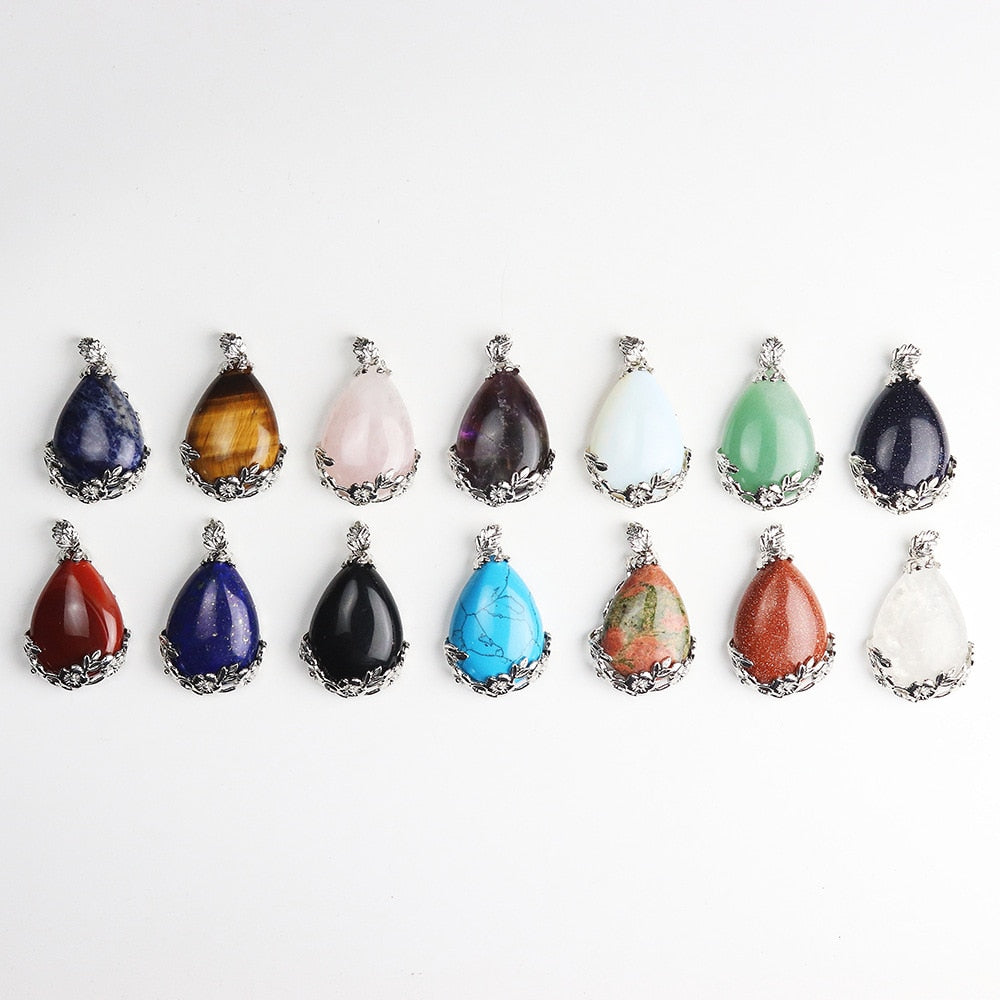 Flower Wrap Crystal Pendents