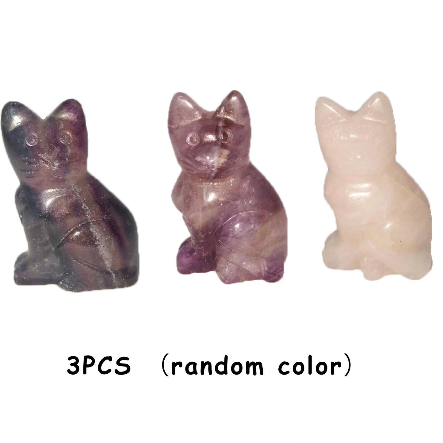 Hand Carved Crystal Kitty Cat