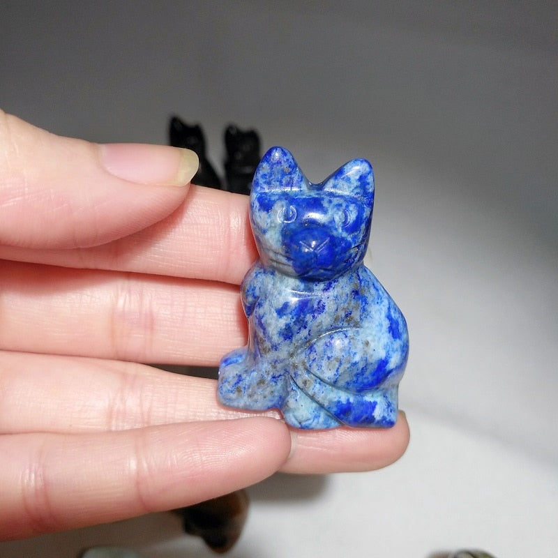 Hand Carved Crystal Kitty Cat