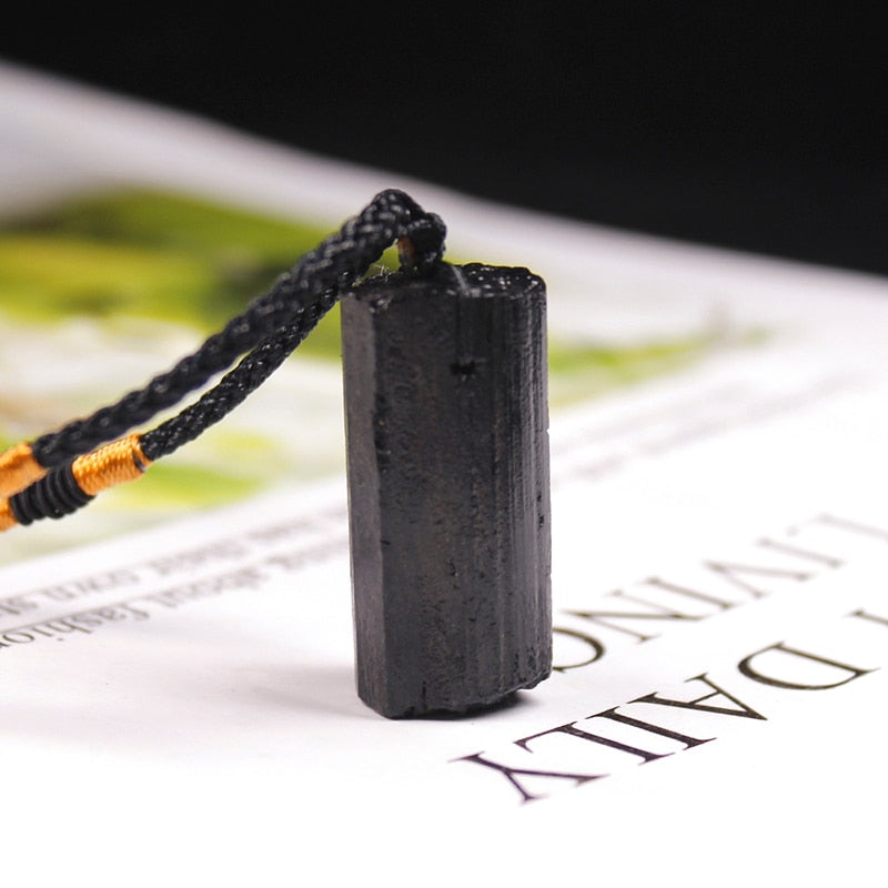 Raw Black Tourmaline Pendent