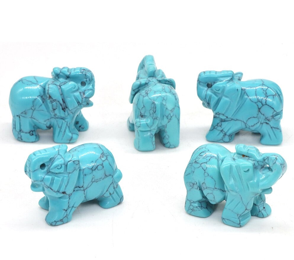 Hand Carved Elephants 10 Pack