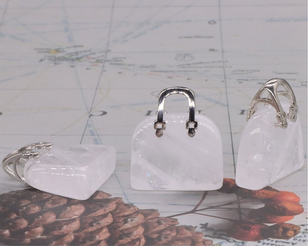 Hand Carved Crystal Purses (3 piece set)