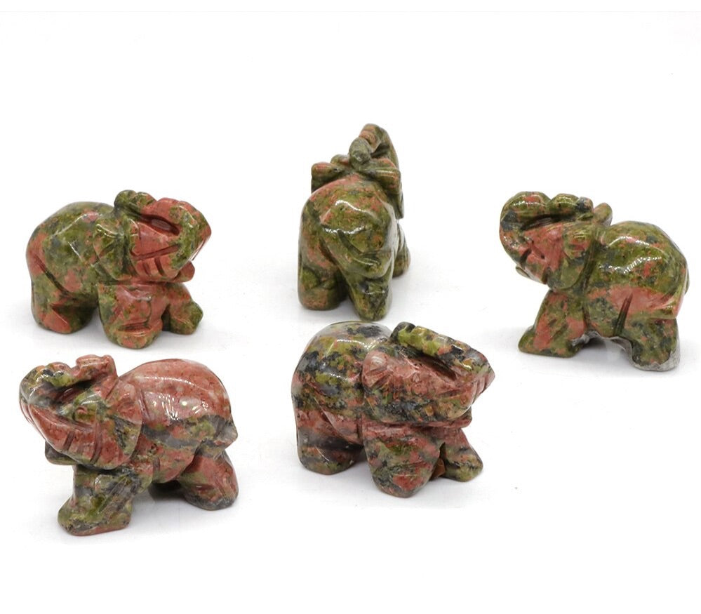 Hand Carved Elephants 10 Pack