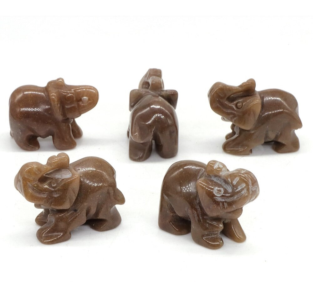 Hand Carved Elephants 10 Pack