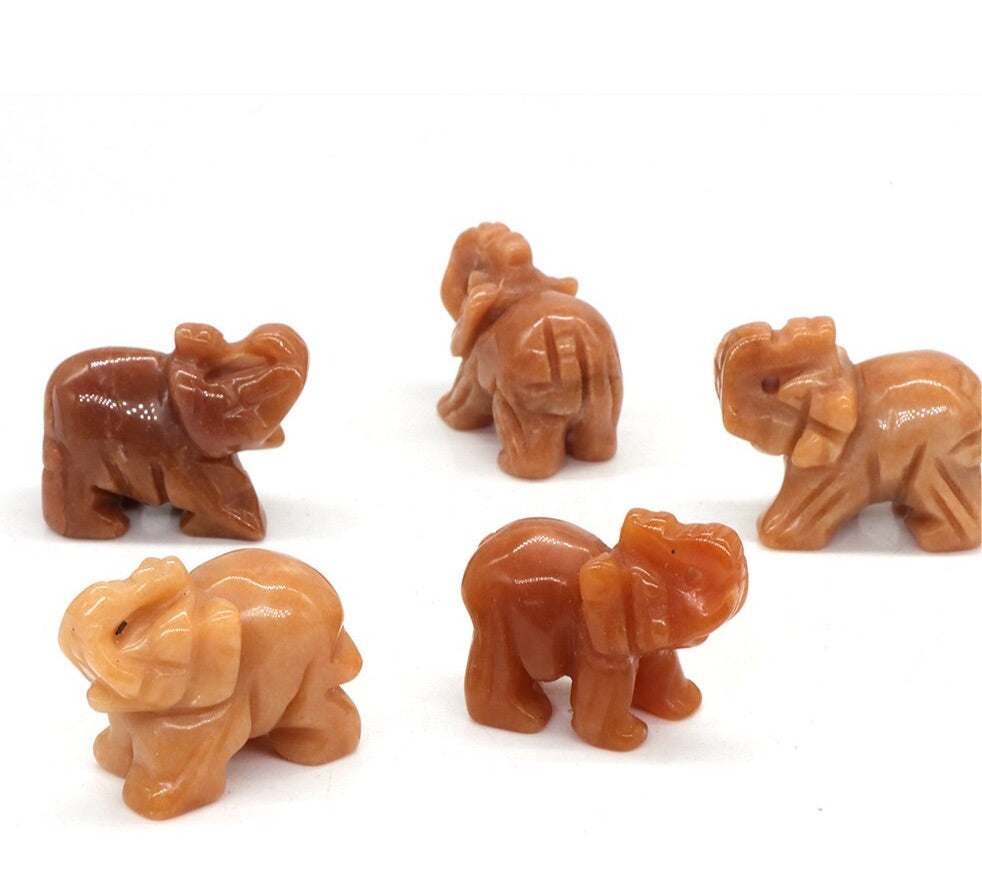 Hand Carved Elephants 10 Pack