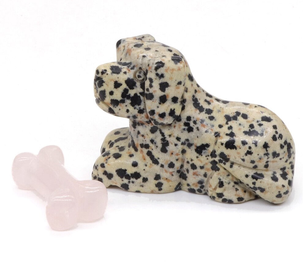 Dalmation Jasper Dog & Bone Set