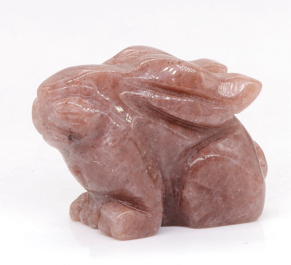 Hand Carved Crouching Rabbit