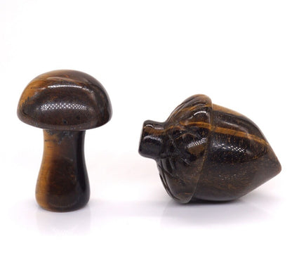 Hand Carved Mushroom & Acorn 2 Piece Pairing