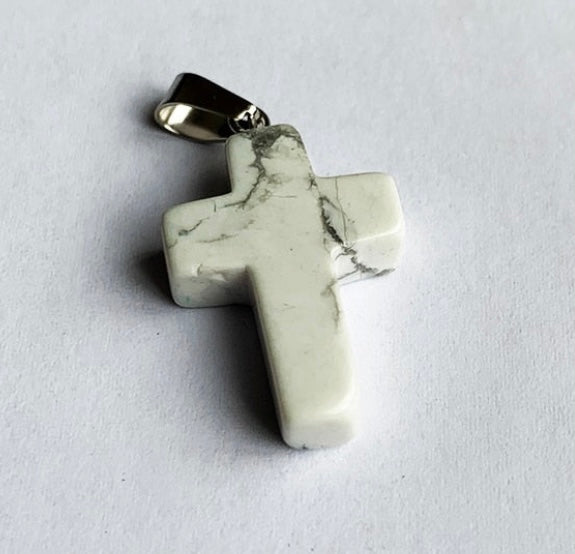 Hand Carved Crystal Cross Pendents