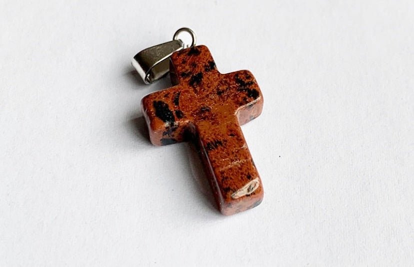 Hand Carved Crystal Cross Pendents