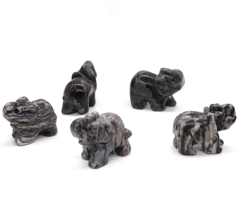 Hand Carved Elephants 10 Pack