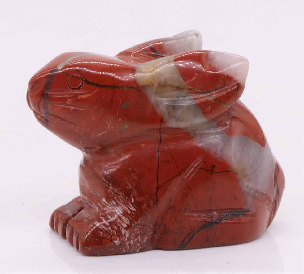 Hand Carved Crouching Rabbit