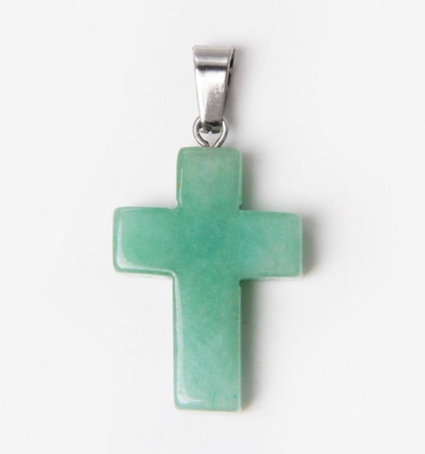 Hand Carved Crystal Cross Pendents