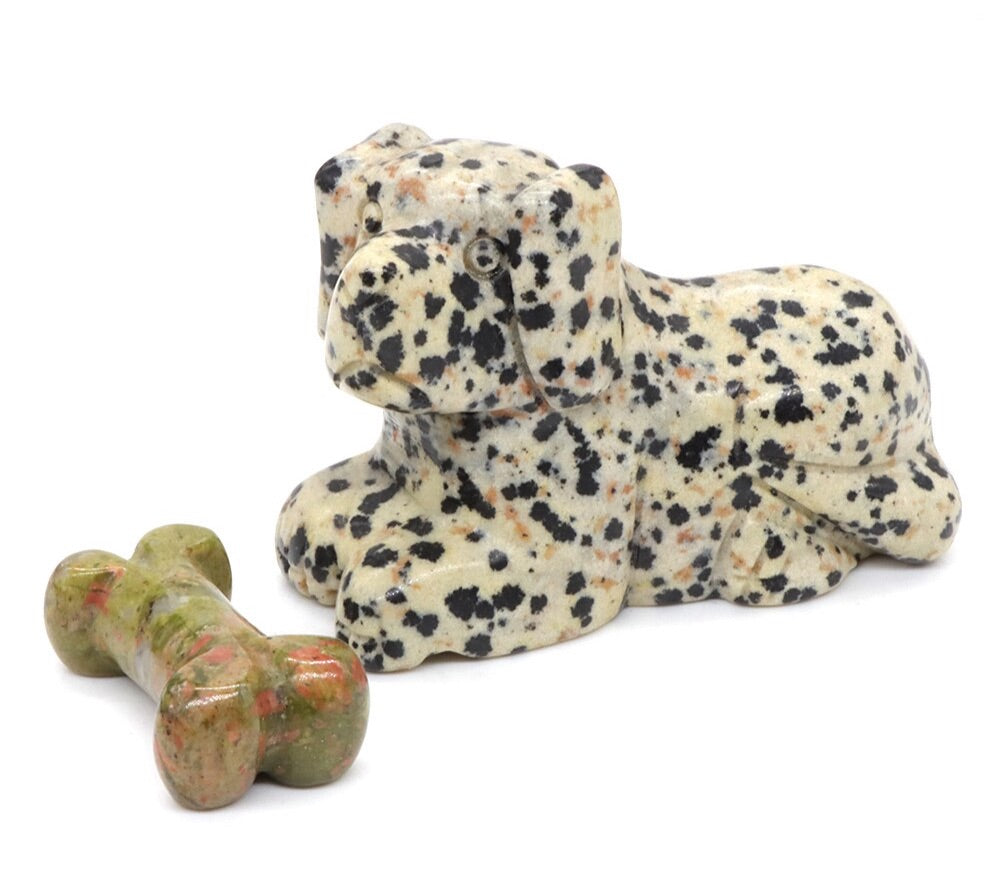 Dalmation Jasper Dog & Bone Set