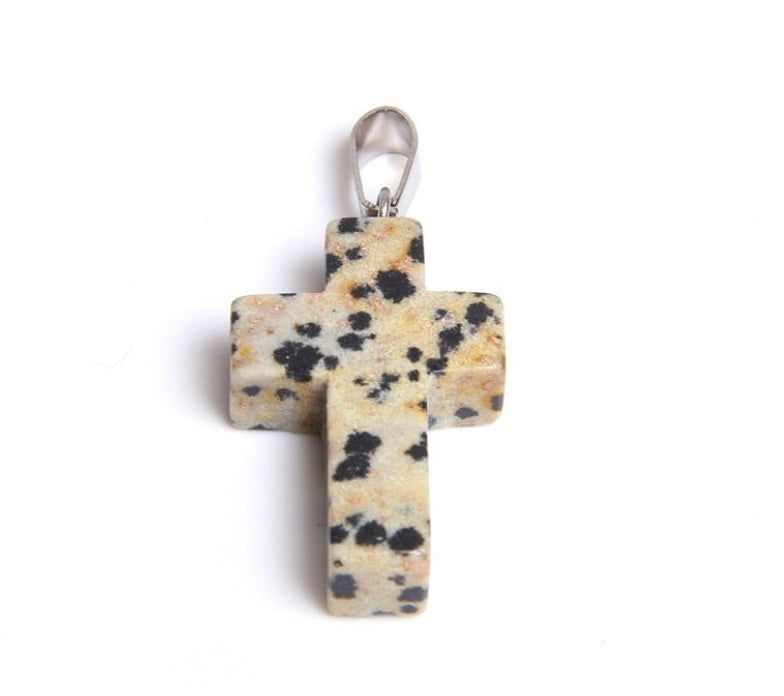 Hand Carved Crystal Cross Pendents