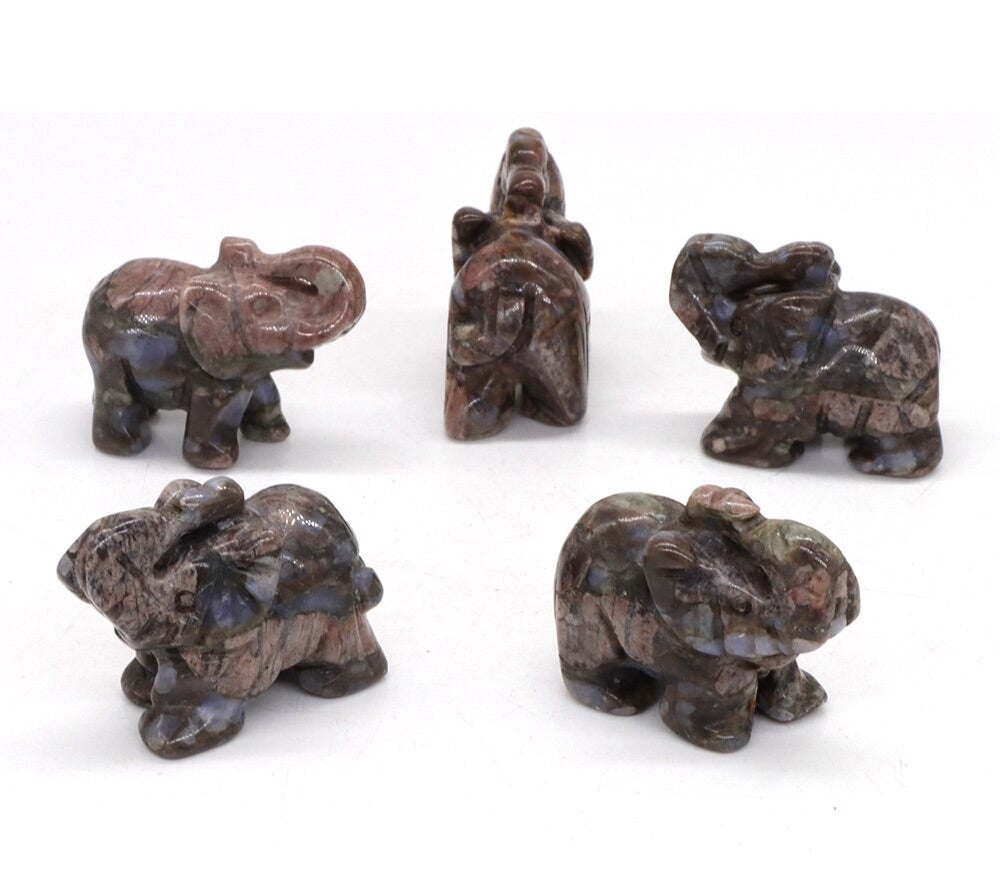 Hand Carved Elephants 10 Pack